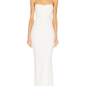 Michael Costello Elegant Strapless Ivory Dress